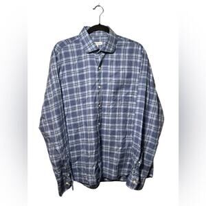 Peter Millar Long Sleeve Tartan‎ Plaid Button Front Soft Cotton Size Large